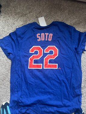 NEW YORK METS NIKE Blue 'Soto 22' Baseball Jersey Tee XXL NWT